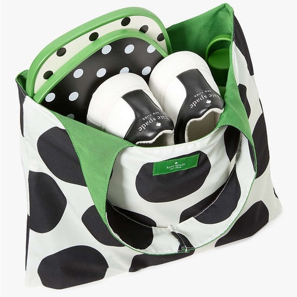 ♠️kate spade Reversible Tote, Dots Solids White Green NWT - Picture 10 of 10